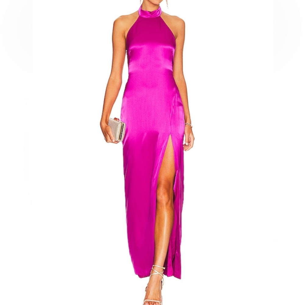 NEW Nicholas Ramina Halter Neck Gown in Ruby